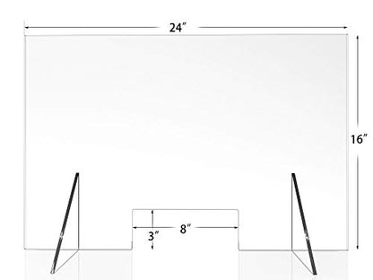 Sneeze Guard - 24" W x 16" T Acrylic Divider Protection Barrier Shield Checkout Counter Desk