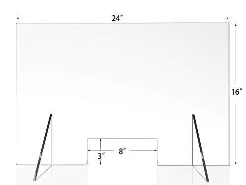 Sneeze Guard - 24" W x 16" T Acrylic Divider Protection Barrier Shield Checkout Counter Desk
