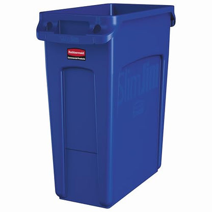 Rubbermaid Commercial Products Slim Jim Trash Can, Blue, 16-Gallon - color: Blue, size: 16 Gal