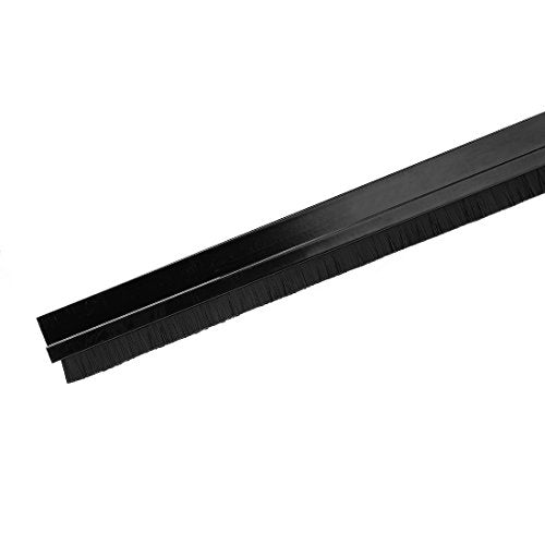 uxcell Door Bottom Sweep H-Shape Aluminum Alloy Base with 0.4-inch Black Nylon Brush 39-inch x 1.2-inch - color: Black, size: 39.37" x 0.4"