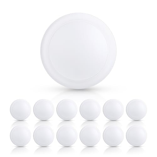 ECOELER LED Disk Lights, 5/6 Inch Surface Mount/Recessed Downlight, 12 Pack - color: 5000K (Day Light), size: 12 - Pack