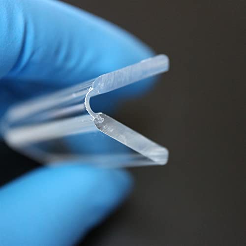 5 x 50mm, 2", low profile flex hinges, flexible living hinges, Transparent, Continuous Acrylic Piano Hinges,