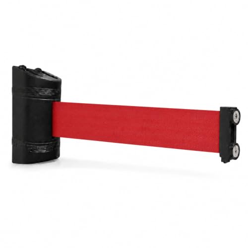 Magnetic Retractable Wall Barrier - Temporary Crowd Control Tool For Safety Queue Solution - 120" Belt Length Coverage with Strong Magnets by VIP Crowd Control (120" Red) - color: 120" Red