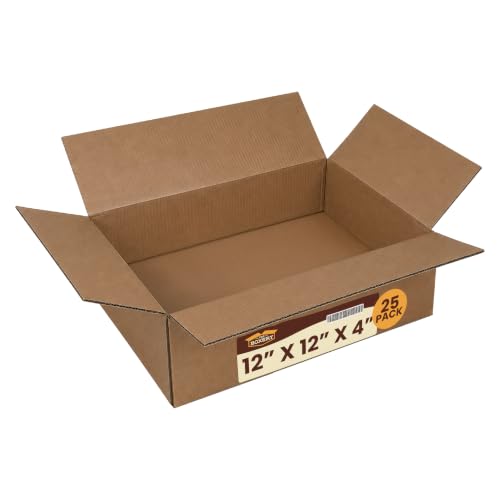 The Boxery 12"x12"x4" Corrugated Shipping Boxes 25-Pack - size: 12 x 12 x 4"