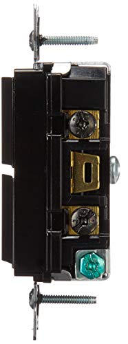 Leviton 15 Amp, 120/277 Volt, Decora Single-Pole, AC Combination Switch, Commercial Grade, Grounding, 5634-E, Black - color: Black