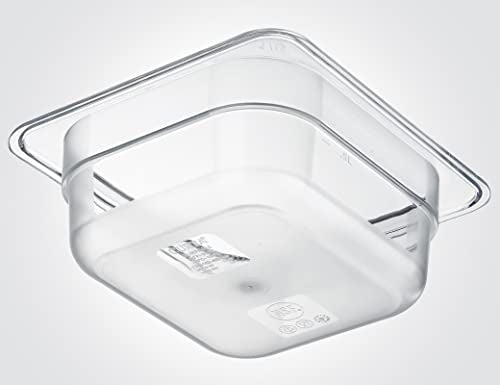 CURTA 6-Pack 1/6 Size 2.5" Deep NSF Polycarbonate Food Pans | Dishwasher & Freezer Safe Clear Container for Prep Tables, Buffet, Salad Bar, Commercial & Home Kitchen - color: 1/6 Size, size: 2-1/2" Deep