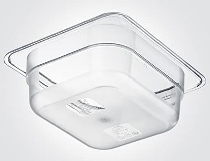 CURTA 6-Pack 1/6 Size 2.5" Deep NSF Polycarbonate Food Pans | Dishwasher & Freezer Safe Clear Container for Prep Tables, Buffet, Salad Bar, Commercial & Home Kitchen - color: 1/6 Size, size: 2-1/2" Deep