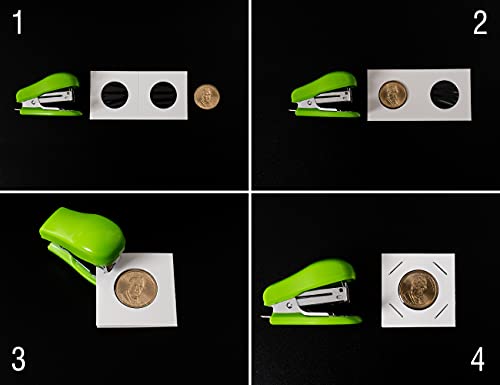 Boen 400 Pcs Cardboard Coin Flips, Assorted 8 Sizes Holder with Stapler