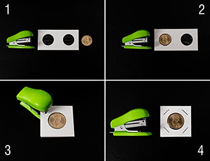 Boen 400 Pcs Cardboard Coin Flips, Assorted 8 Sizes Holder with Stapler