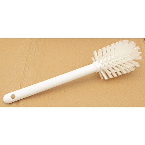 SPARTA Large Water Bottle Brush Ideal for Wide-Mouth Jars, Bottles and Tumblers, Dishwashing Tool with Handle for Home and Commercial Kitchens, Plastic, 12 Inches, White