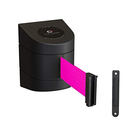 Crowd Control Warehouse WMB-220 Wall Mount Retractable Belt Barrier, 15 Ft - color: Fluorescent Pink, size: Black