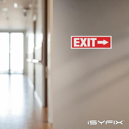 iSYFIX Exit Signs, 2 Pack, 12x4 Inch, Directional Arrow Signs - color: Plastic Right, size: 2 Pk 12x4