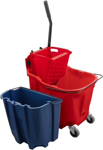 SPARTA 35 Qt Mop Bucket System with Wringer and Insert, Red - color: Red