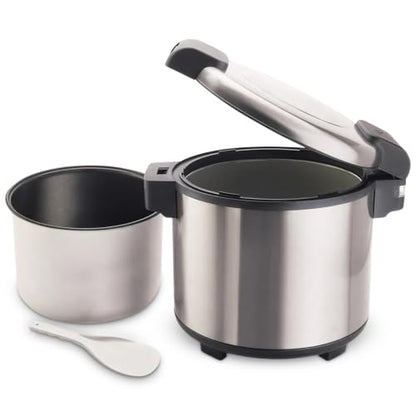 Winco 100 Cups Silver Commercial-Grade Electric Rice Warmer