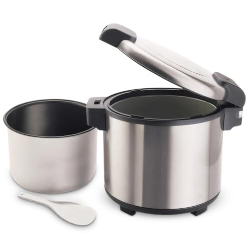 Winco 100 Cups Silver Commercial-Grade Electric Rice Warmer