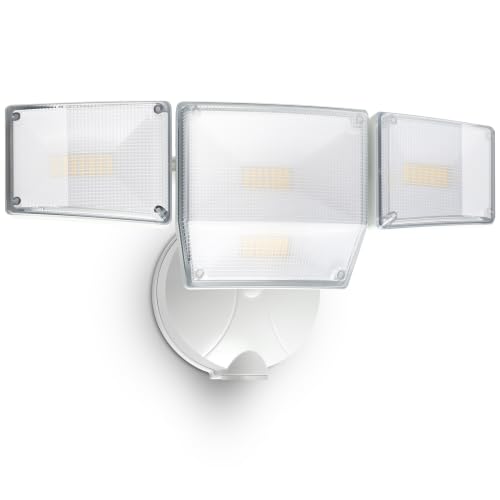85W 10000LM Switch Controlled Outdoor Flood Lights, 4-Head Super Bright LED Security Light, 5000K Daylight, IP65 Waterproof Hardwired Exterior Light for Outside Garage Yard (White) - color: White