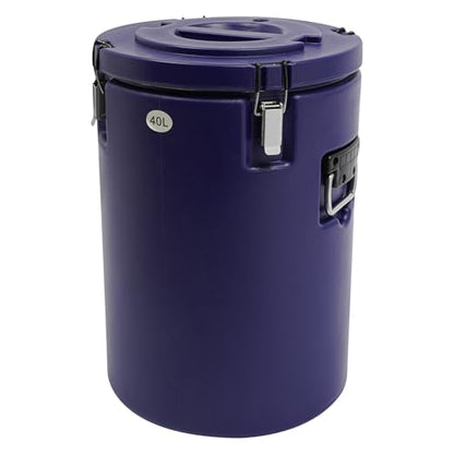 40L/10.57 Gal Insulated Soup Carrier, Stainless Steel Insulated Soup Container Bucket Hot & Cold Thermal Bucket with Lid Commercial Food Warmer for Parties Picnics Cafes Restaurants - color: Blue, size: 40L/10.57 Gal