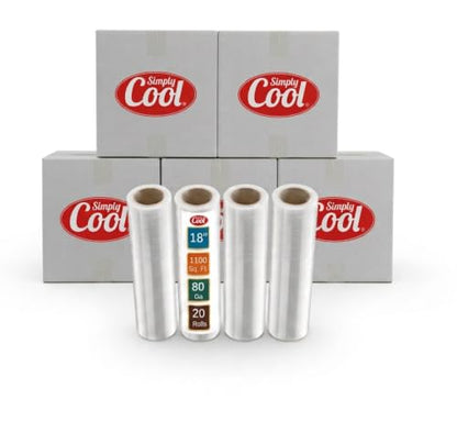 Simply Cool 20 Pack Stretch Wrap 18 Inch 80 Gauge Shrink Wrap - color: Clear, size: 20 Pack