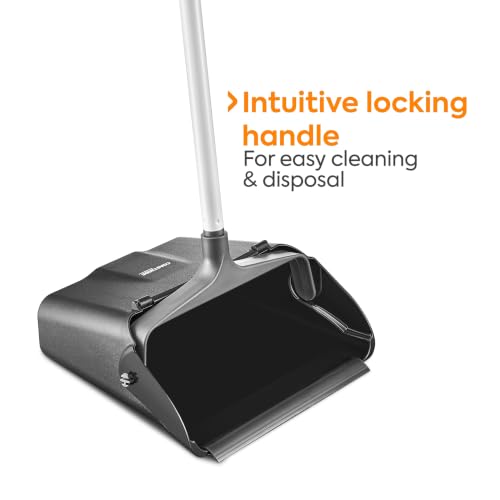 Coastwide Professional Heavy Duty Upright Dustpan, 36.4", Black