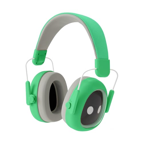 Kids Hearing Protection Earmuffs,Lightweight Adjustable for Kids 3-16 years,Noise Cancelling Headphones,25dB Sound Reduction Ideal for Concert,Firework,Airplane,Sound Proof(Green) - color: Green