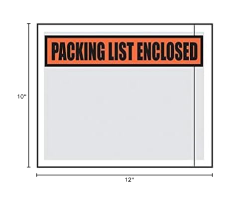 10 x 12" Clear Large Packing List Envelopes (500 Envelopes) - Laddawn 3877