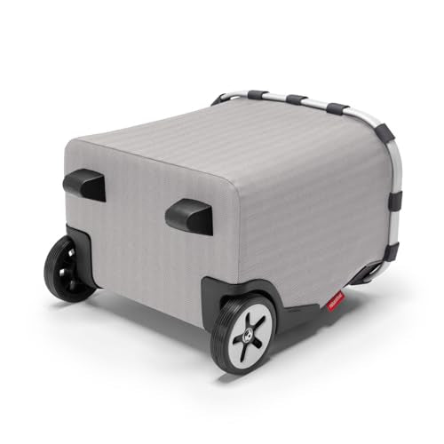 reisenthel carrycruiser herringbone grey - Portable shopping trolley with sturdy aluminum frame, shoulder strap and removable mesh inner bag -water-repellent - color: herringbone grey