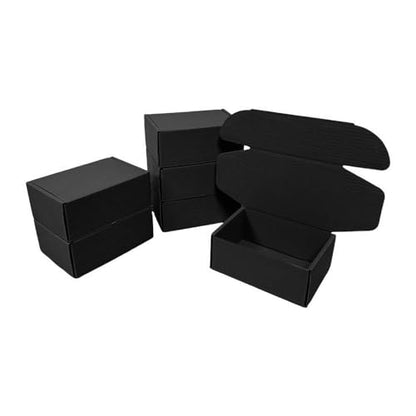 50 Pack 4.3x3.1x2 in Black Mini Shipping Boxes - color: Black, size: 4.3x3.1x2 in