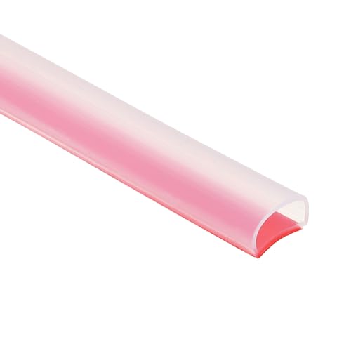 PATIKIL Silicone Weather Stripping Door Seal, 19.7 ft D Shape Weather Stripping Self Adhesive Door Seal Strip for Door Frame, Window Sealing, Large Gap, 19/32" Wx5/128 Tx25/64 H, Clear/Red - size: 19.7 ft Long, 19/32"Wx5/128"Tx25/64"H