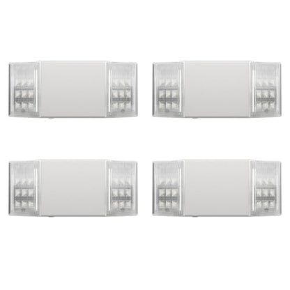 Spectsun 4 Packs Hardwired Emergency Exit Light Fixtures for Business, with Battery Backup, Two Head Adjustable LED Emergency Lighting, UL 924 Certified，AC 120/277V. - size: 4 Pack