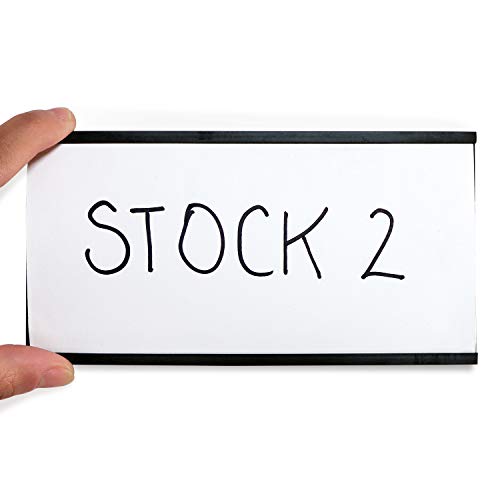 SmartSign (10-Pack) Magnetic C Channel Card Label Holders - 3" x 6" Metal Racks and Shelf Label Holders with Paper Inserts - size: 3" x 6" pack of 10