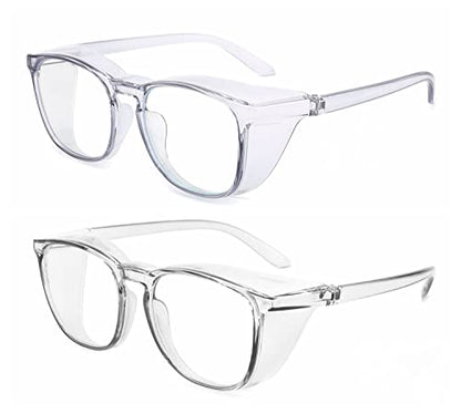 Alsenor Safety Glasses Anti Fog Goggles Protective Eyewear Blue Light Blocking Anti Dust UV Protection Glasses For Men Women (2 Pack (Blue + Grey)) - color: 2 Pack (Blue + Grey)