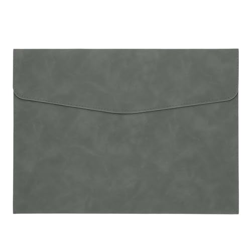 PATIKIL PU Leather A4 File Folder Document Holder Filing Organizer - color: Gray