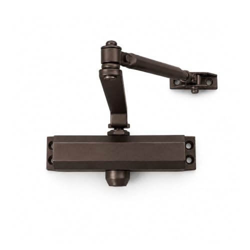 Door Closer, Commercial Grade 2 Hydraulic Closer, Spring Size 3, Surface Mount, Self-Closing, Adjustable Sweep & Latch Speed, Duronotic Bronze Finish - color: Duronic Anodized