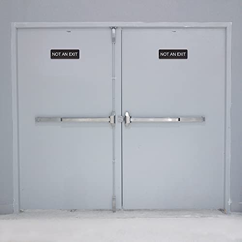 Dark Woodgrain Not an Exit Sign / 3" x 9" Flat Indoor Easy Adhesive Door And Wall Mount Faux Wood Design Sign/Restaurant School Small Business Signage - color: Dark Woodgrain, style: Not an Exit