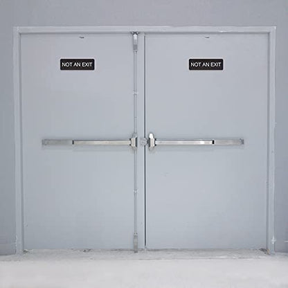 Dark Woodgrain Not an Exit Sign / 3" x 9" Flat Indoor Easy Adhesive Door And Wall Mount Faux Wood Design Sign/Restaurant School Small Business Signage - color: Dark Woodgrain, style: Not an Exit