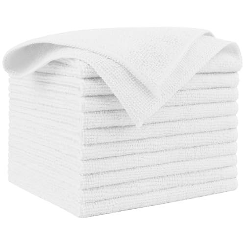 AIDEA White Microfiber Cleaning Cloth 10PK, Cleaning Rags 12×12" - color: White, size: 10PK