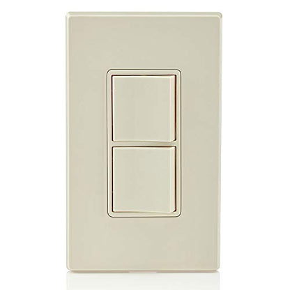Leviton 15 Amp, 120/277 Volt, Decora Single-Pole, AC Combination Switch, Commercial Grade, Grounding, 5634-I, Light Almond - color: Light Almond