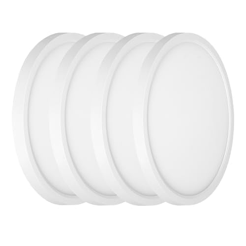 9 Inch Flush Mount LED Ceiling Light, Dimmable and 5CCT Selectable 0.67 Inch Super Slim Round Led Lights, 18W, 2000LM Low Profile Ceiling Light for Laundry, Utility Room, 9 Inch 4Pack White - color: White-4 Pack, size: 9 Inch
