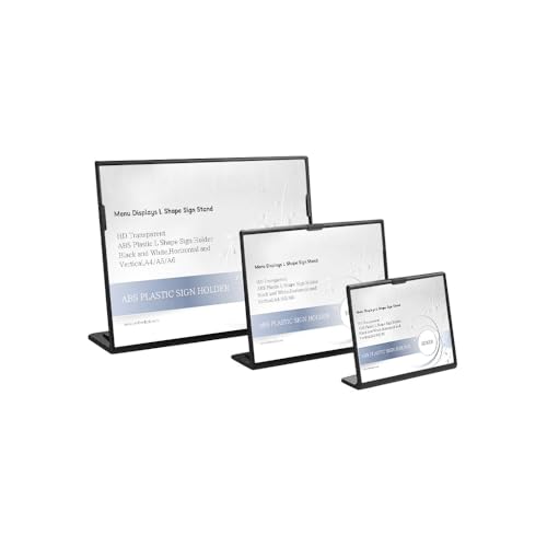 ABS Plastic Sign Holder (Horizontal Black A6 148×105mm/5.83×4.13 inches)