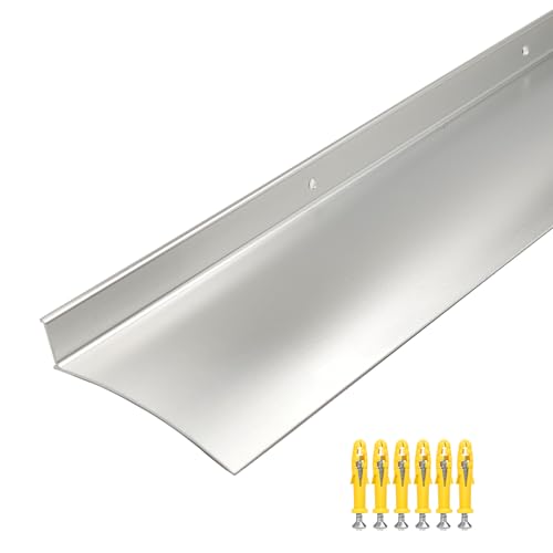 Aluminum Door Rain Drip Guard,Drip Edge for Exterior Doors Window Top - color: Silver, size: 43.3×5.12 in 1pc -A