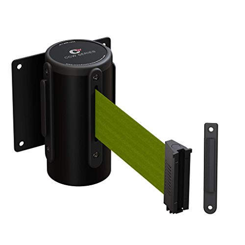 Crowd Control Warehouse Fixed Wall Mount Retractable Belt Barrier, 11-Foot - color: Olive, size: Solid Color