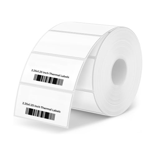 2.25"x1.25" Thermal Sticker Labels for Direct Thermal Printer (1 Roll) - size: 2-1/4" x 1-1/4"