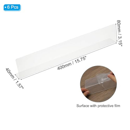PATIKIL 6 Pack Shelf Dividers for Closet Organization, 15.7x1.57x3.1 Acrylic Closets Separator Kitchen Cabinet Shelves Under Bed Blocker for Bedroom Kitchen Office, Clear - size: 15.7x1.57x3.1"