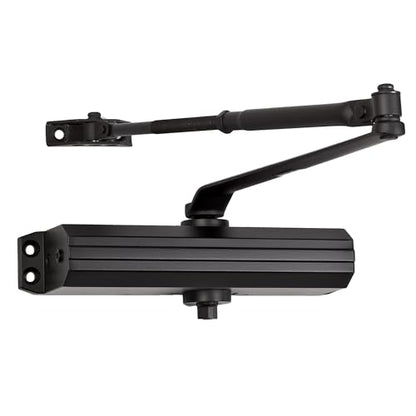 Lawrence Medium/Heavy Duty Door Closer Commercial Grade 1 - Surface-Mounted Commercial Automatic Door Closer with Adjustable 6-Speed Control and 3 Valves - Embassy Series LH5016 - style: Matte Black