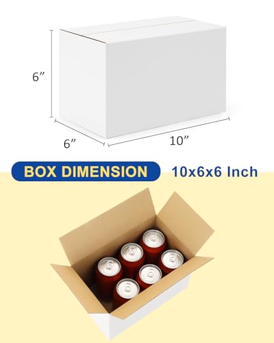 40-Pack-Small-Shipping-Boxes-10x6x6, Corrugated-Cardboard-Boxes-for-Packaging-Small-Business, White-Boxes-Mailers - color: White, size: 10x6x6 inches