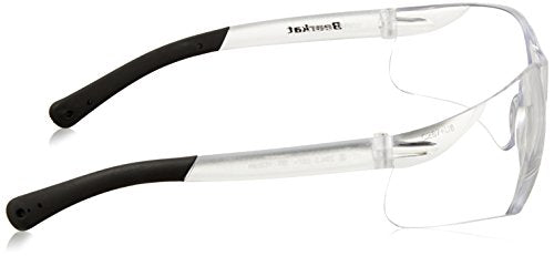 Crews BKH10 BearKat Magnifier Polycarbonate 1.0 Diopter Clear Lens Safety Glasses with Non-Slip Hybrid Black Temple Sleeve, 1 Pair (Pack of 2) - color: Clear Lens, size: 1.0 Diopter (Pack of 2)