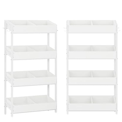 Tribesigns 4-Tier Retail Display Rack Stand, Wooden Snack Candy Rack, Wood Chips Shelf, Chips Rack Display, Heavy-Duty Wood Metal Concession Stands,Storage Shelf Organizer for Potato Chip (2, White) - color: White