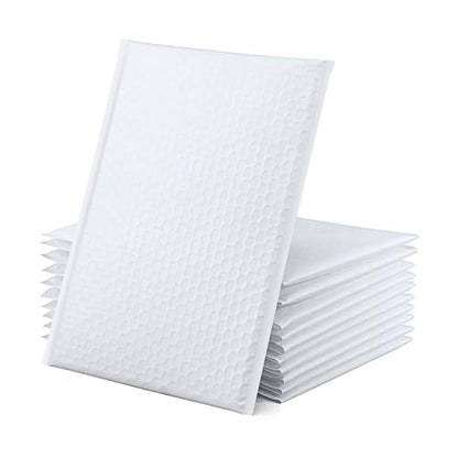 Water Resistant Bubble Envelope Mailers [50 Pack] 6 inch x 9 inch #0 White Poly Padded Shipping Envelopes Self Sealing Cushioned Packaging Bags - size: #0 [6"x9"]