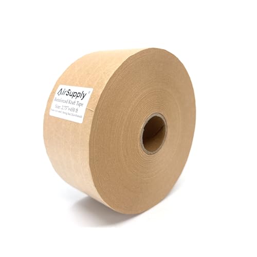 AIRSUPPLY 2.75 in x 450 ft Water Activated Reinforced Kraft Tape, 4 Rolls