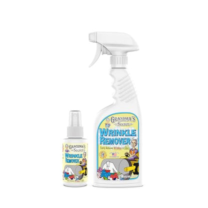 Grandma's Secret Wrinkle Remover - Wrinkle Release Spray, Odor Eliminator, and Fabric Refresher Spray - Chlorine and Bleach Free - 16 oz & 3 oz Travel Size Combo - size: Combo Pack, style: Wrinkle Remover